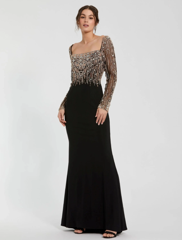 Model wearing a mothers dress