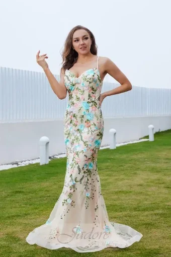 Jadore Evening J23018 #2 Pink Floral thumbnail